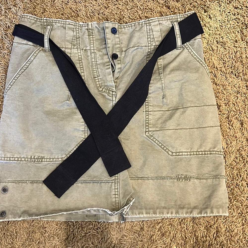 Zadig & Voltaire military green cargo skirt